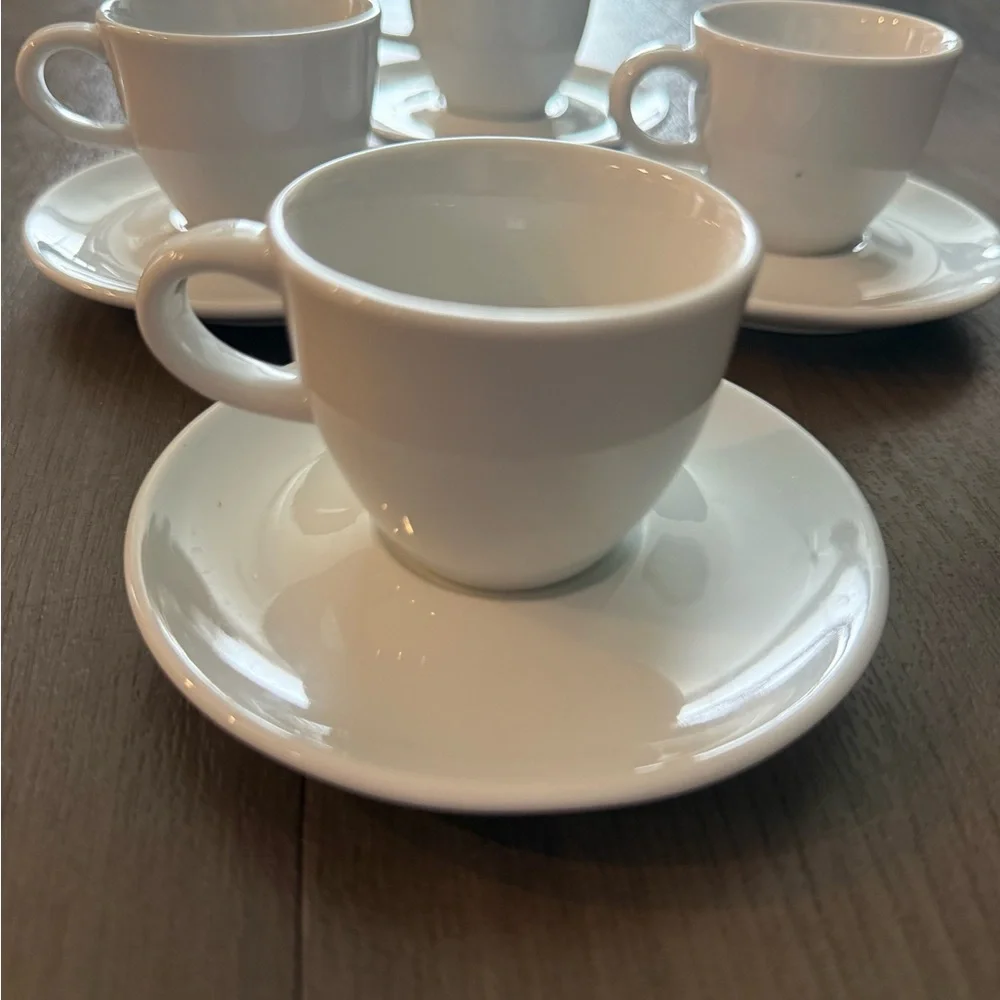 Sur La Table Espresso Cups Mug with Saucer set of 4